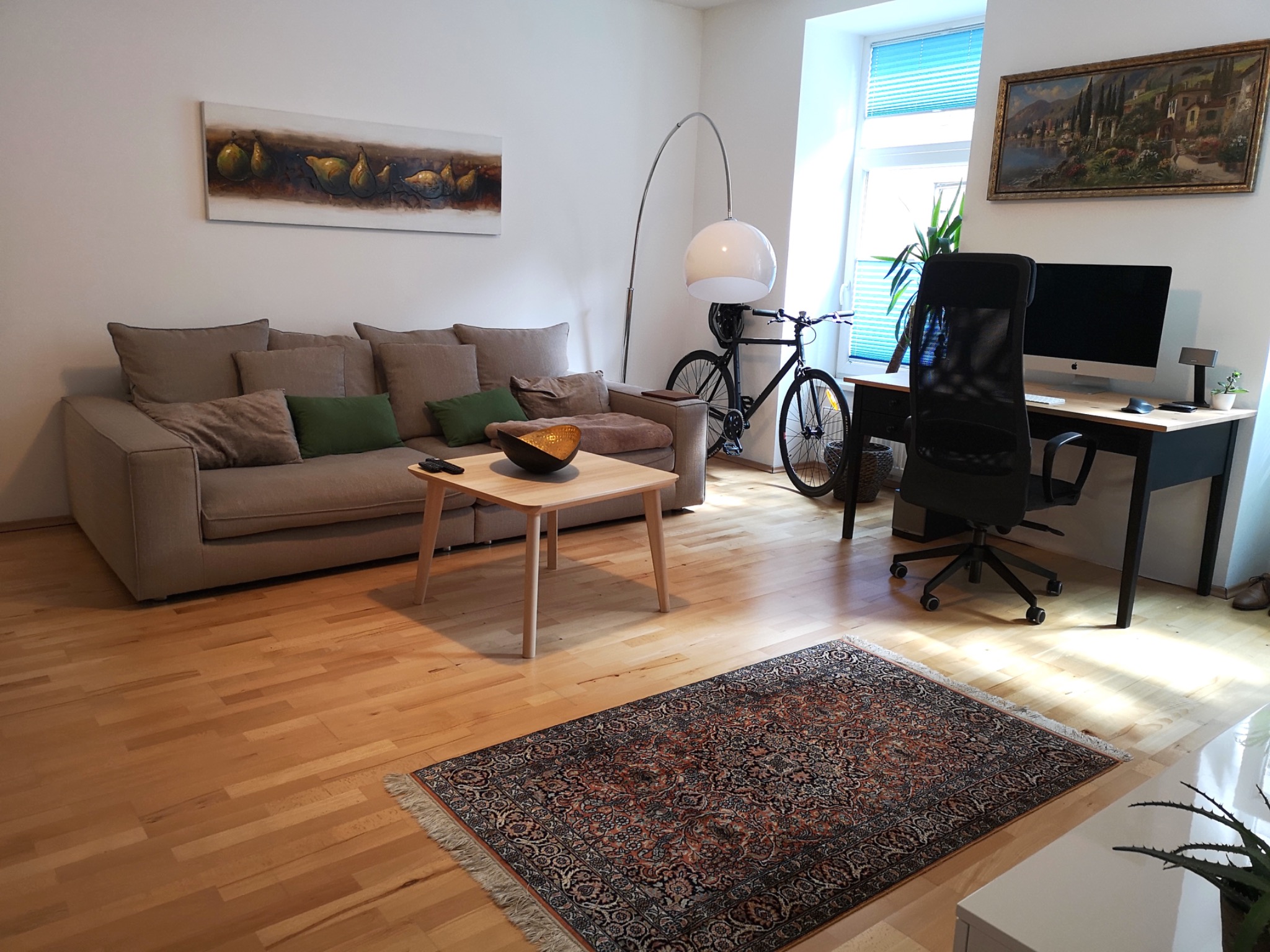 Wohnzimmer mit Homeoffice